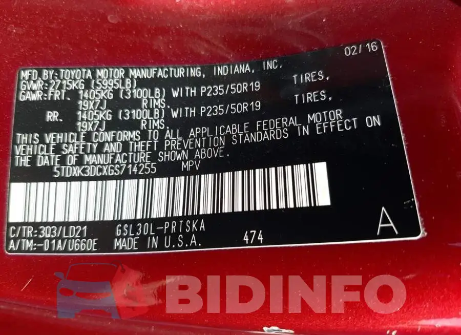 5TDXK3DCXGS714255 Photo# 13
