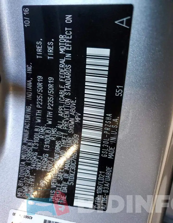 5TDXZ3DC7HS792909 Photo# 13