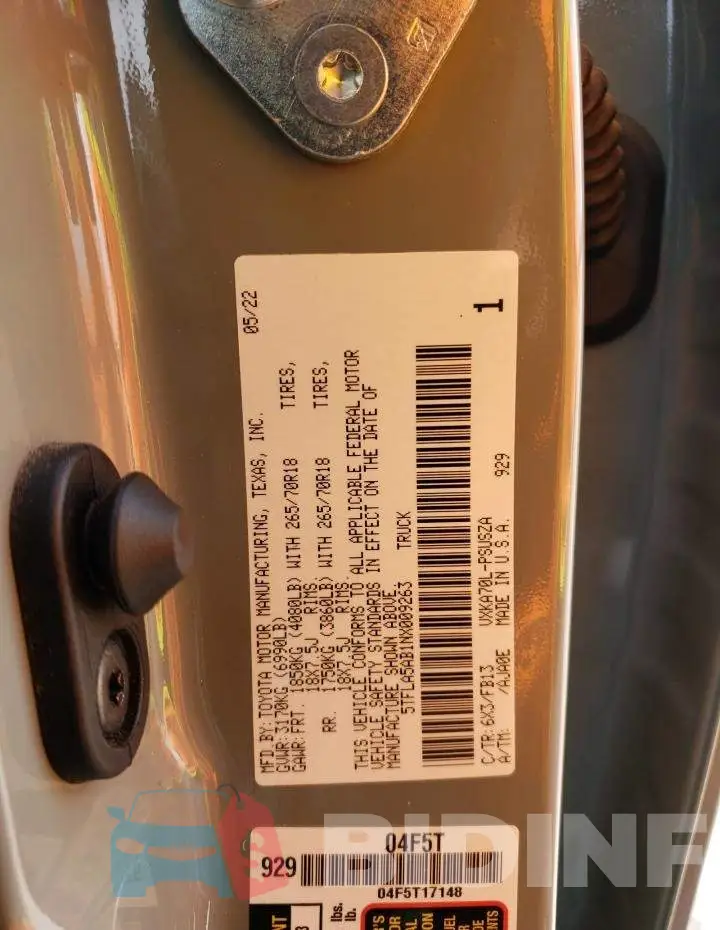 5TFLA5AB1NX009263 Photo# 12
