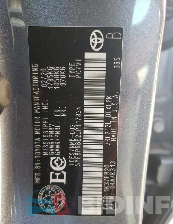 5YFBPRBE2LP117834 Photo# 13