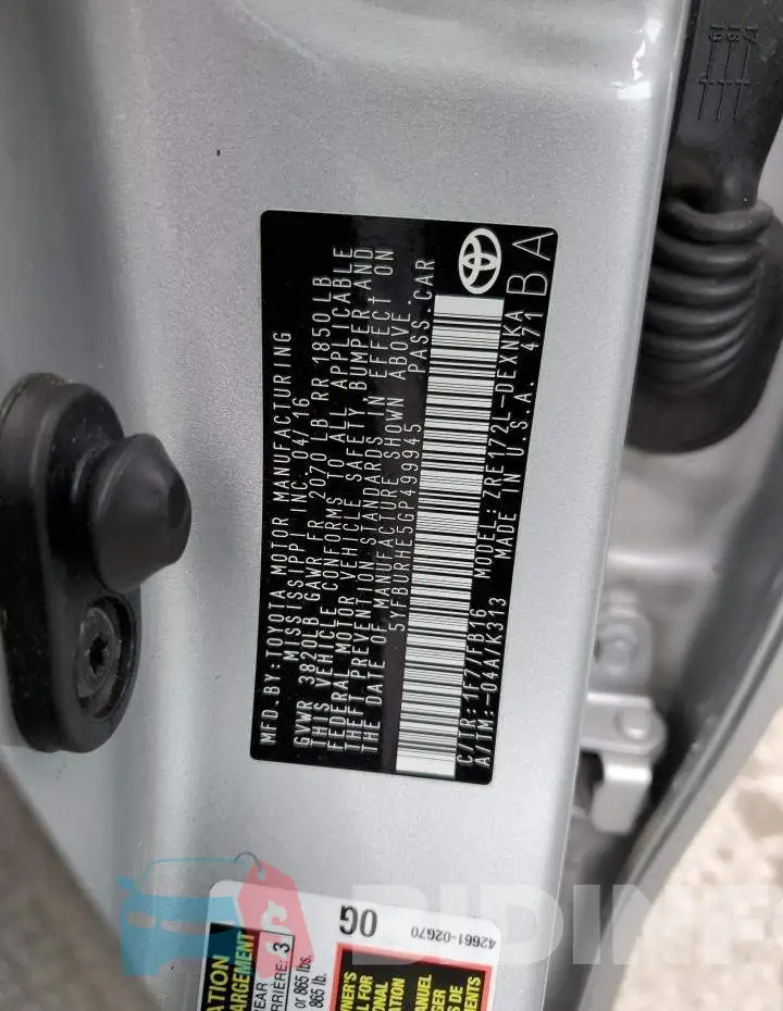 5YFBURHE5GP499945 Photo# 12