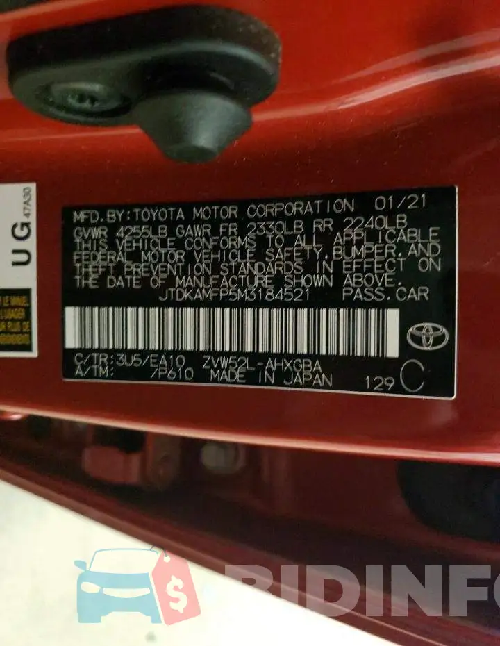 JTDKAMFP5M3184521 Photo# 13