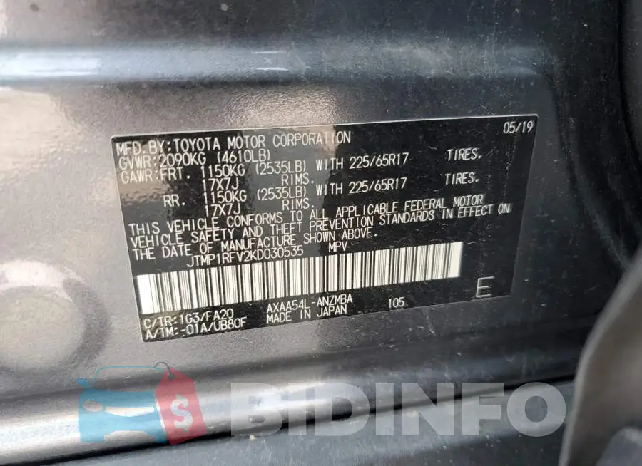 JTMP1RFV2KD030535 Photo# 12