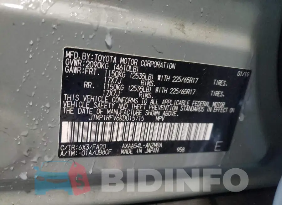 JTMP1RFV6KD015715 Photo# 13
