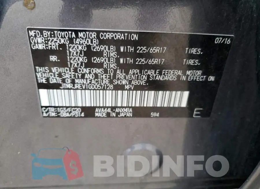 JTMRJREV1GD057128 Photo# 13