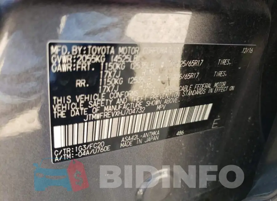 JTMWFREVXHJ704732 Photo# 13