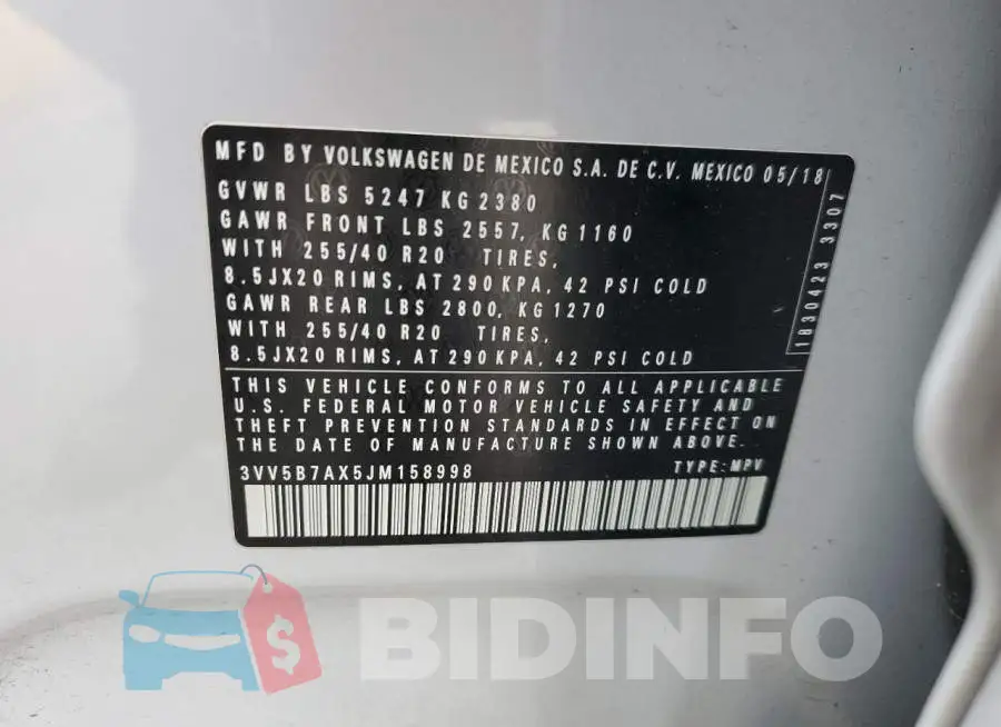 3VV5B7AX5JM158998 Photo# 13