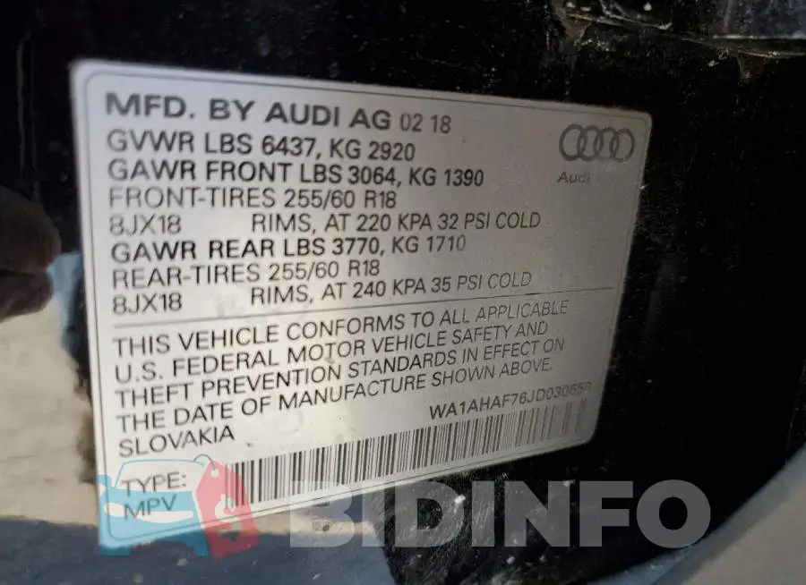 WA1AHAF76JD030650 Photo# 14