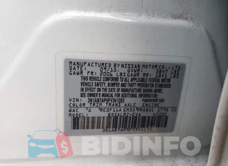 3N1AB7AP9FY341093 Photo# 12
