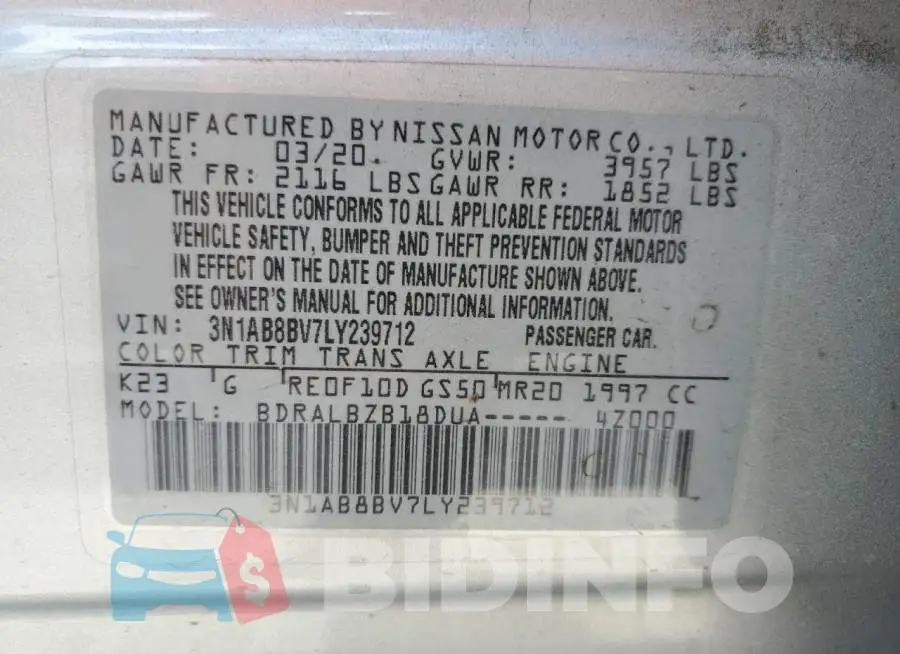 3N1AB8BV7LY239712 Photo# 12