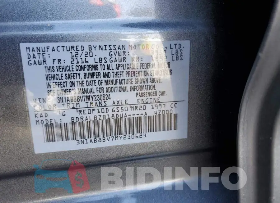 3N1AB8BV7MY230624 Photo# 12