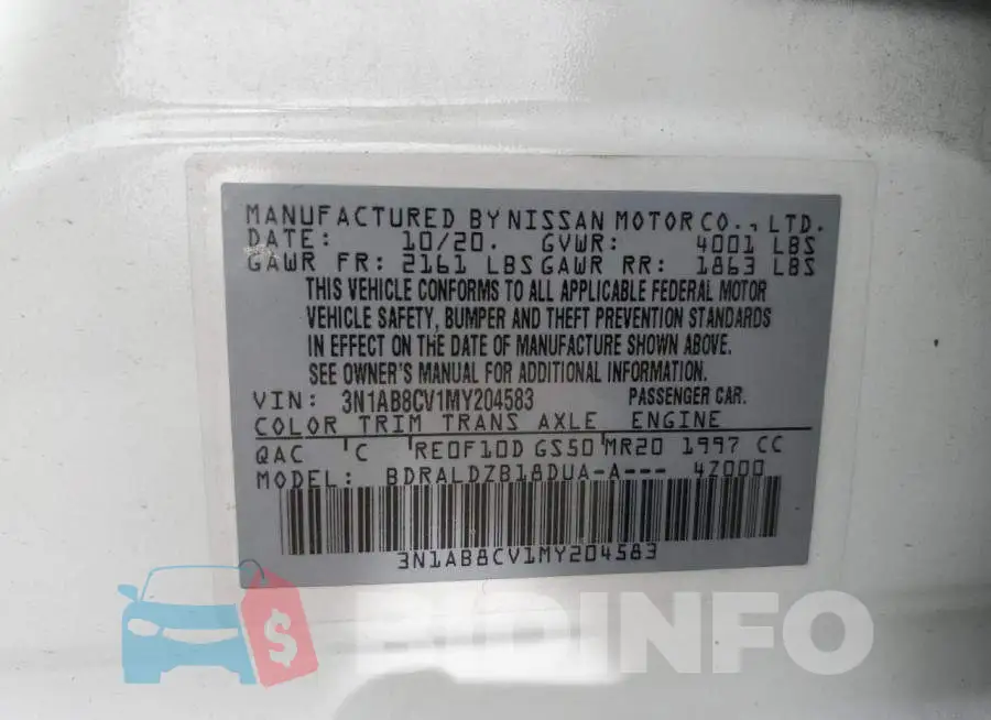 3N1AB8CV1MY204583 Photo# 10