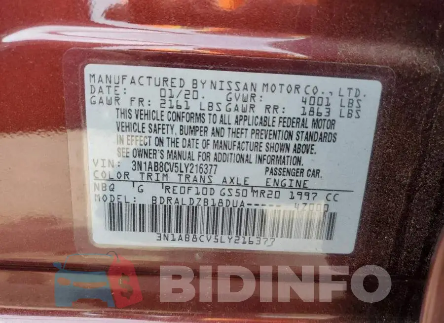 3N1AB8CV5LY216377 Photo# 12