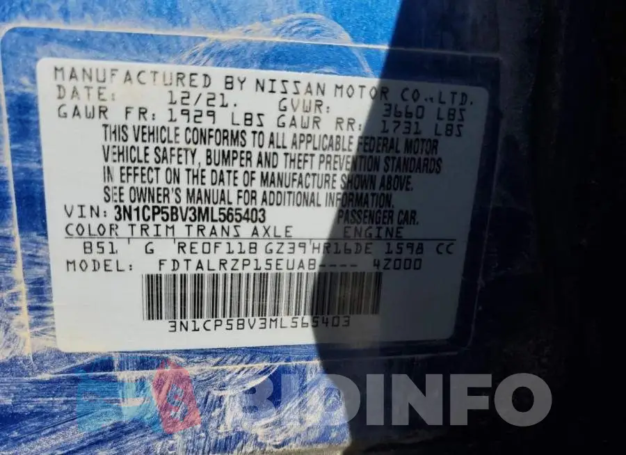 3N1CP5BV3ML565403 Photo# 13