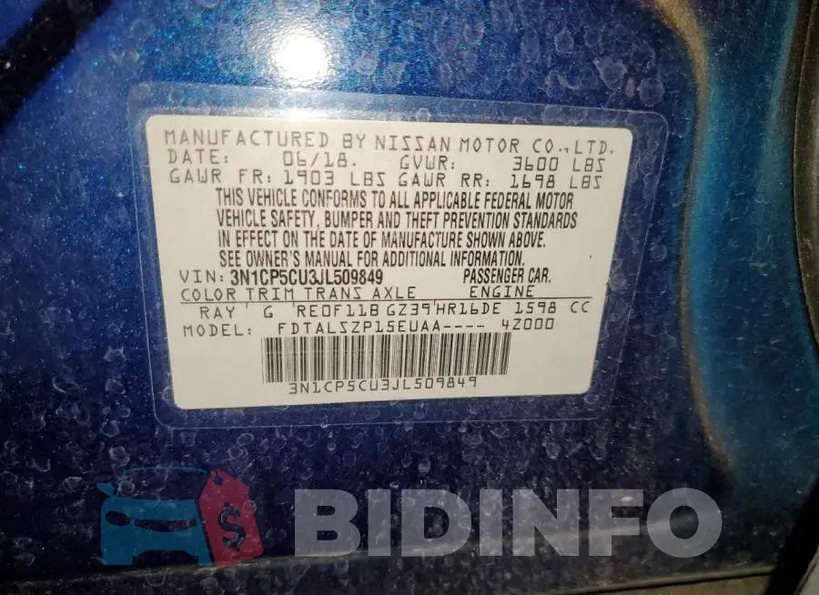 3N1CP5CU3JL509849 Photo# 12