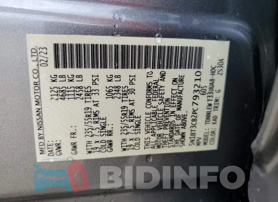 5N1BT3CB2PC793210 Photo# 13