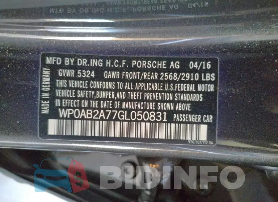 WP0AB2A77GL050831 Photo# 13
