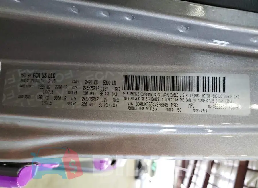 1C4HJXDG5KW570849 Photo# 12