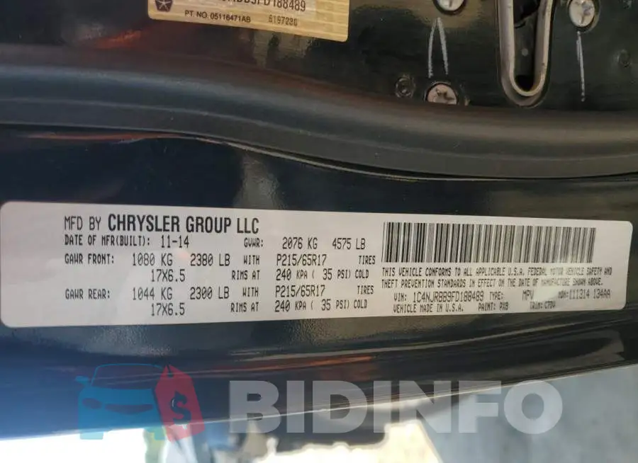 1C4NJRBB9FD188489 Photo# 13