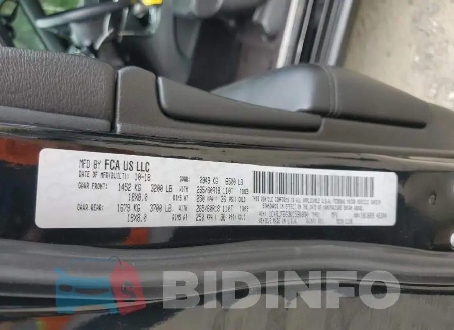 1C4RJFBG3KC590830 Photo# 14
