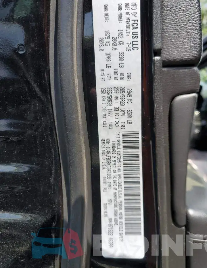 1C4RJFBG8KC843186 Photo# 13