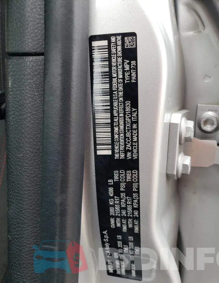 ZACCJBCTXGPD18630 Photo# 13