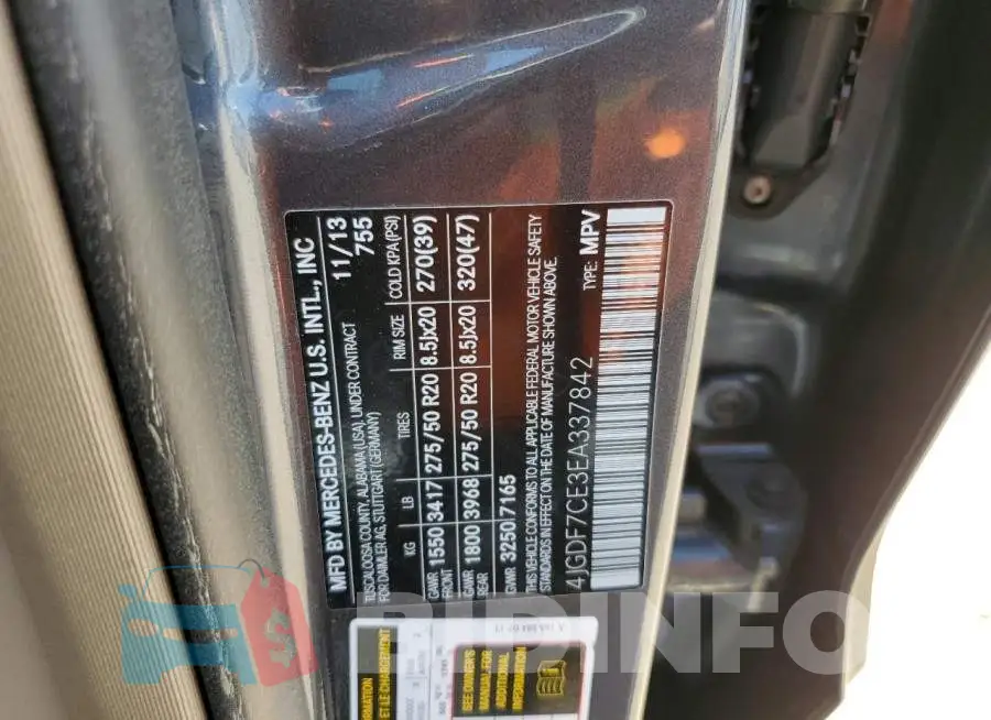 4JGDF7CE3EA337842 Photo# 13