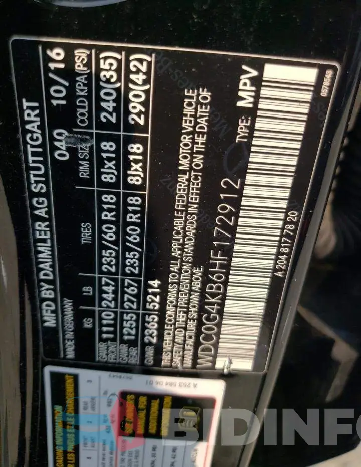 WDC0G4KB6HF172912 Photo# 13