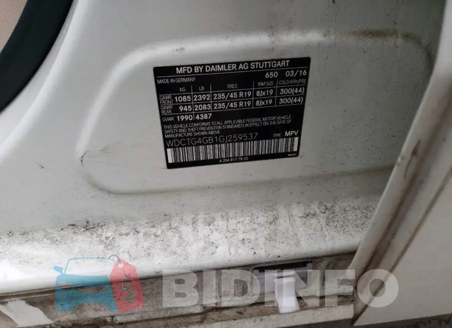 WDCTG4GB1GJ259537 Photo# 13