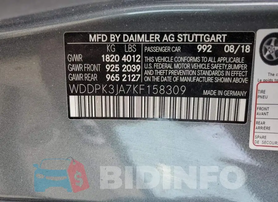 WDDPK3JA7KF158309 Photo# 12