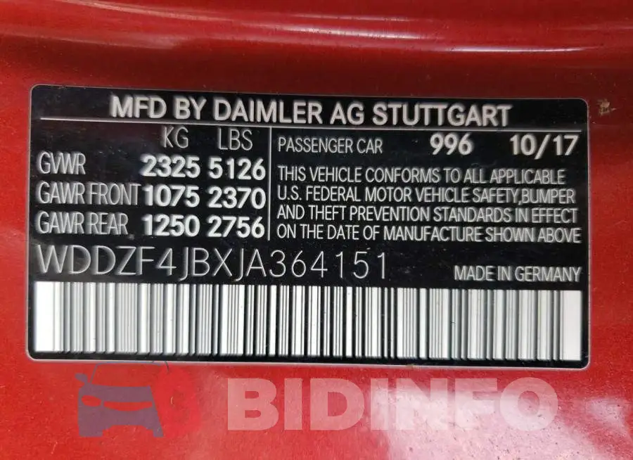 WDDZF4JBXJA364151 Photo# 13