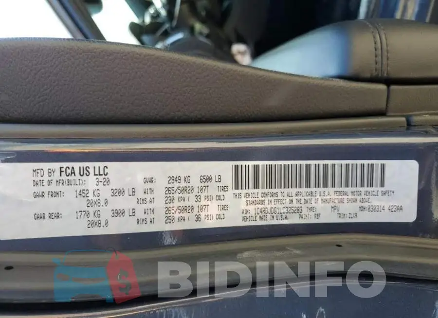 1C4RDJDG1LC325283 Photo# 14