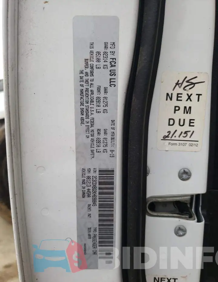 2C3CDXBG2KH698845 Photo# 12