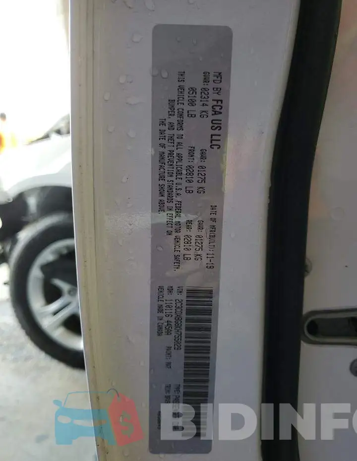 2C3CDXBG6KH755029 Photo# 13