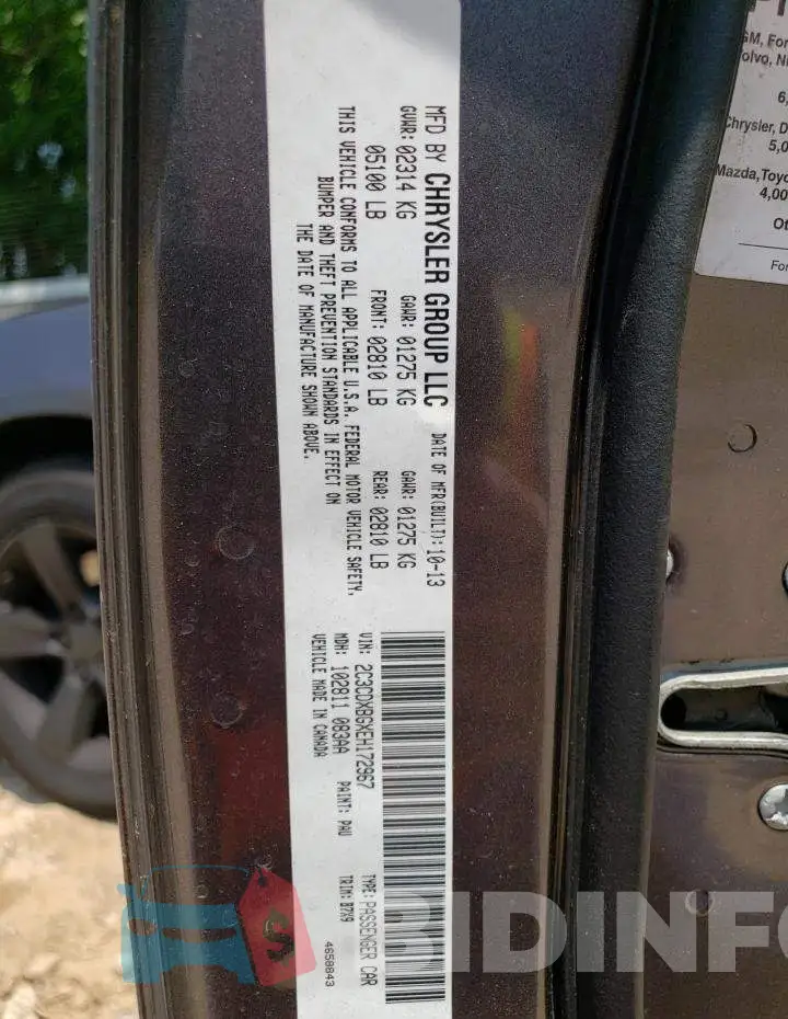 2C3CDXBGXEH172967 Photo# 12