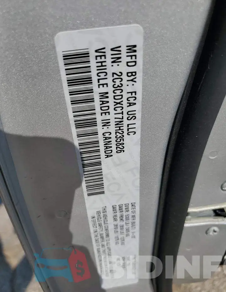 2C3CDXCT7NH235826 Photo# 13