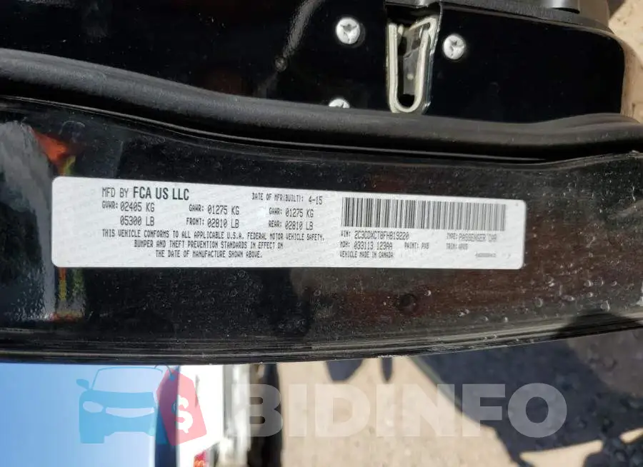 2C3CDXCT8FH819220 Photo# 12