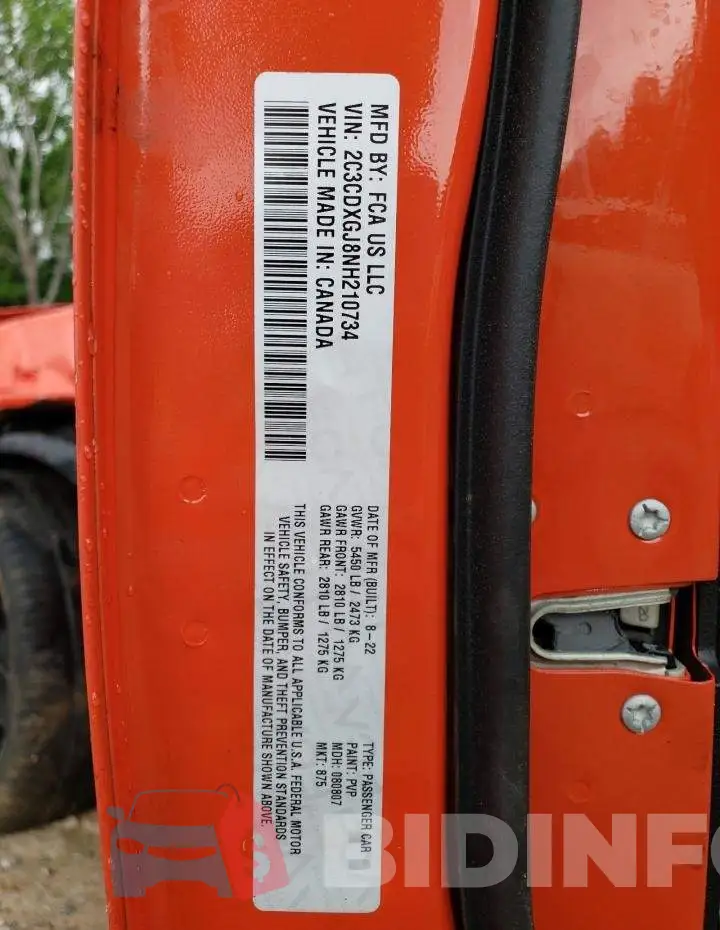 2C3CDXGJ8NH210734 Photo# 12