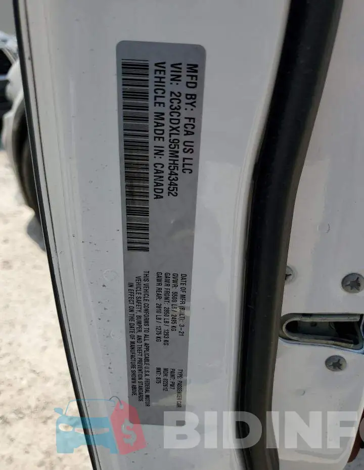 2C3CDXL95MH543452 Photo# 12