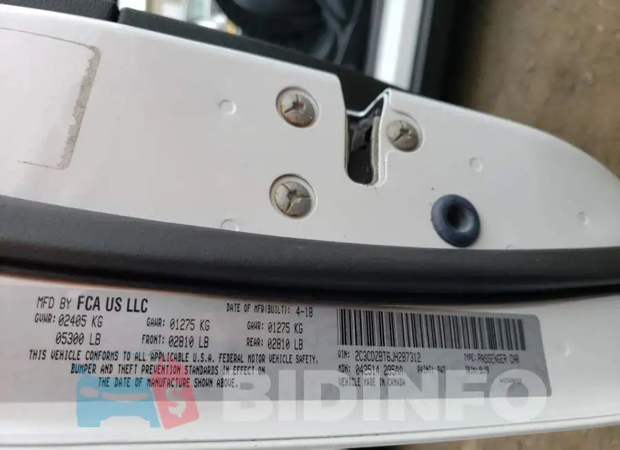 2C3CDZBT6JH287312 Photo# 12