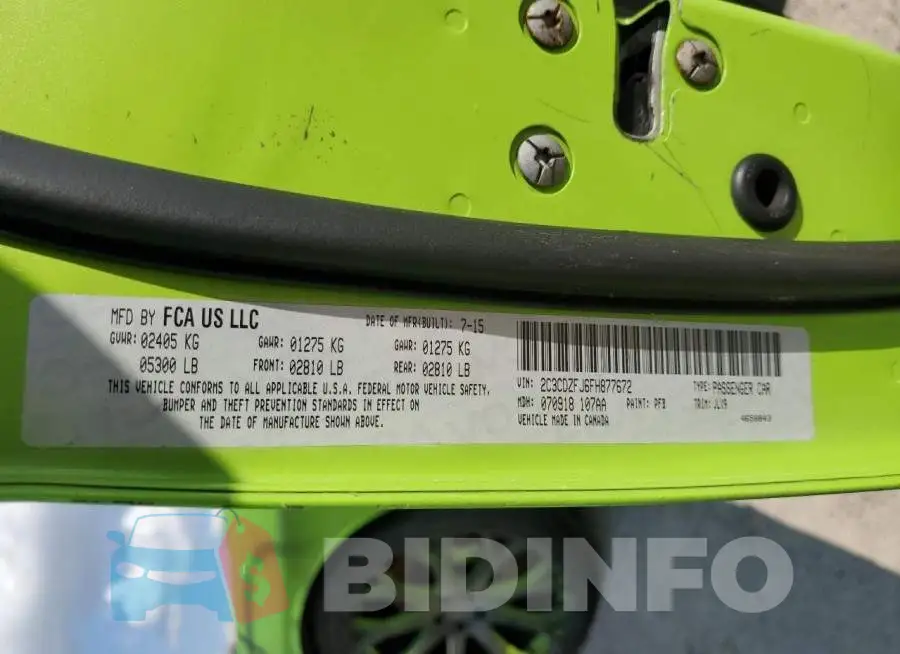 2C3CDZFJ6FH877672 Photo# 12