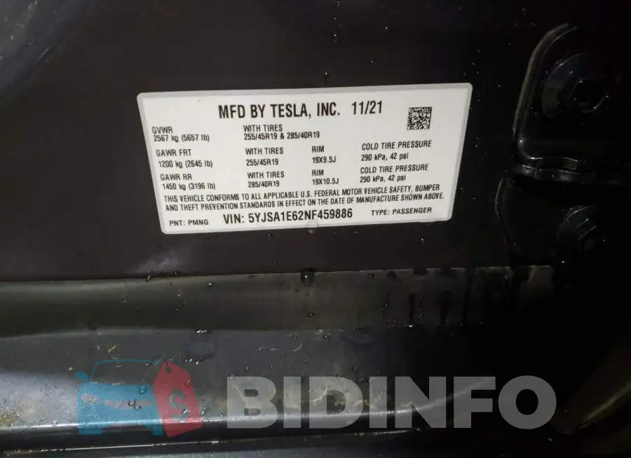 5YJSA1E62NF459886 Photo# 13