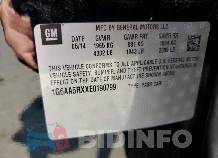 1G6AA5RXXE0190799 Photo# 12