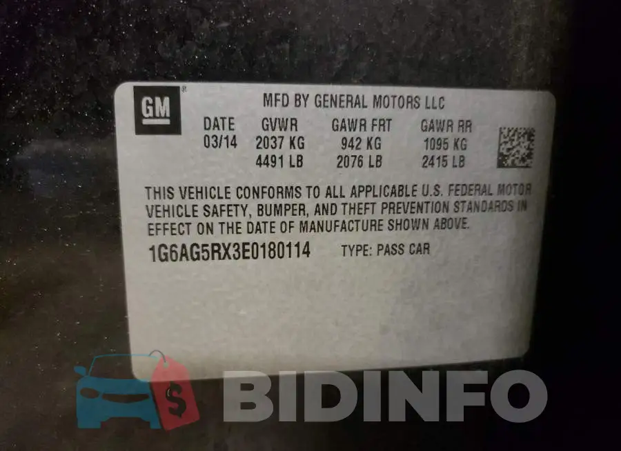 1G6AG5RX3E0180114 Photo# 12