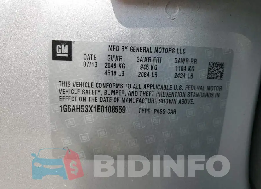1G6AH5SX1E0108559 Photo# 12