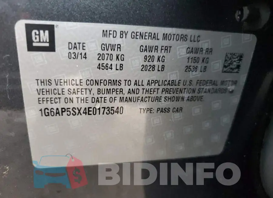1G6AP5SX4E0173540 Photo# 13
