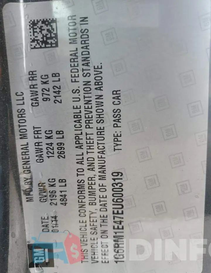 1G6RM1E47EU600319 Photo# 13