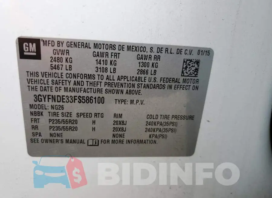 3GYFNDE33FS586100 Photo# 12