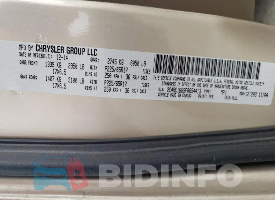 2C4RC1BG9FR654413 Photo# 13