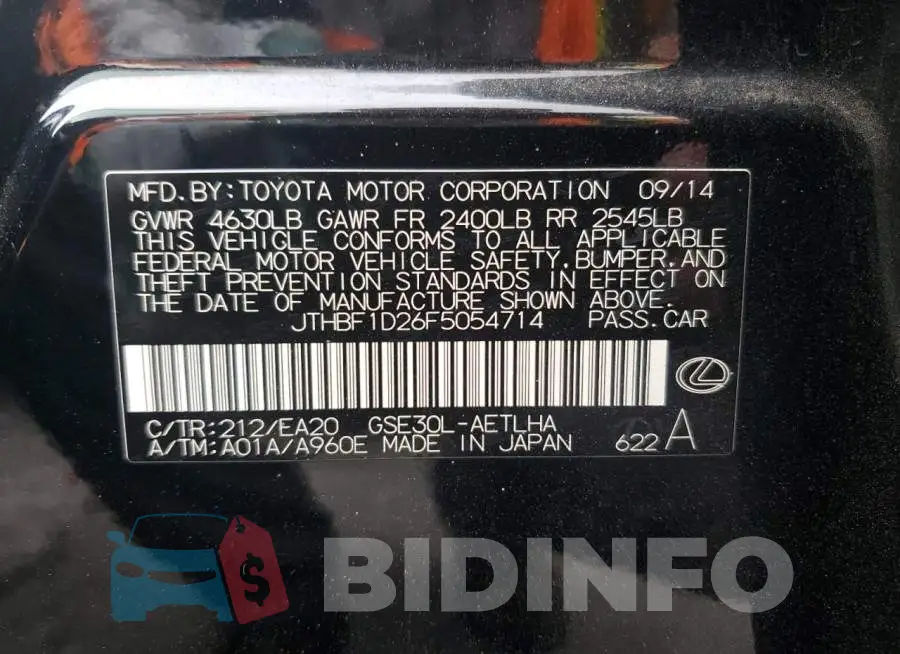 JTHBF1D26F5054714 Photo# 12